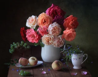 Rosas e Frutas Vintage