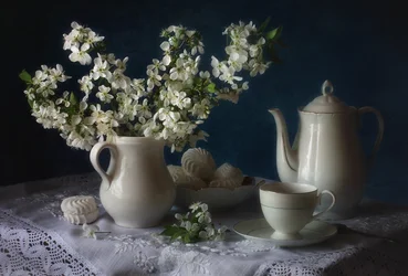 Hora do Chá das Flores Brancas