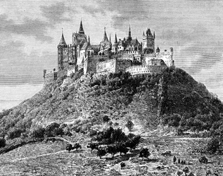 Burg Hohenzollern, sul de Stuttgart, Alemanha, século XIX