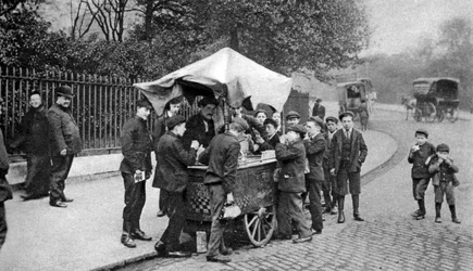 Vendedor italiano de sorvete ou hoky, Londres, início dos anos 1900, 1926-1927