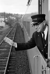 Kermit Brown é revisor no serviço Astro Dome da Union Pacific entre Portland e ...