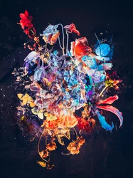 Buquês XVII, 2018 (mídia mista sobre tela)