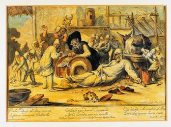 Pulcinella fazendo vontade