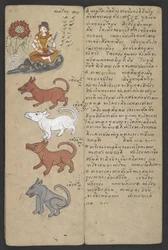 Ou 16455 f.11r, Animais do Zodíaco, de Phrommachat (pergaminho)