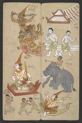 Ou 16455 f.8r, Animais do Zodíaco, de Phrommachat (pergaminho)