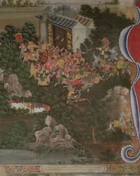 Cena com influência chinesa, Sala Geng, Wat Bowonniwet Vihara, Banguecoque