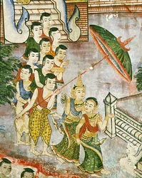 Wiharn Laikarn, episódio de Jataka Sang Thong (fresco)