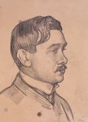 Retrato de Maurice Maeterlinck, c.1903 (lápis de cera sobre papel)
