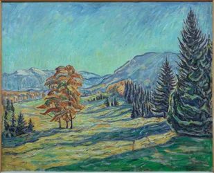 Paisagem de montanha outonal
