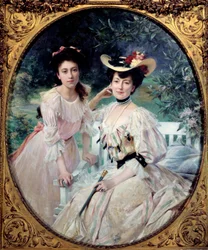 Retrato de Madame Collas e sua filha Pintura de Theobald Chartran (1849-1907) 1903 Sol. 1,63x1,3 m Paris, musee d