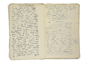 Rascunhos de manuscritos de autógrafos para artigos sobre a vida e a sociedade de Berlim, juntamente com um fragmento de um rascunho para um romance, c.1878-94 (caneta e tinta sobre papel)