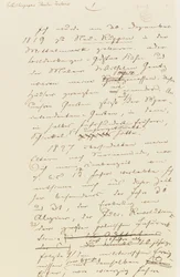Página da autobiografia de Fontane (caneta e tinta sobre papel)