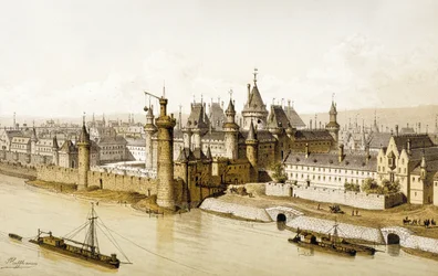 O Louvre no século XVI, c.1880 (ilustração)