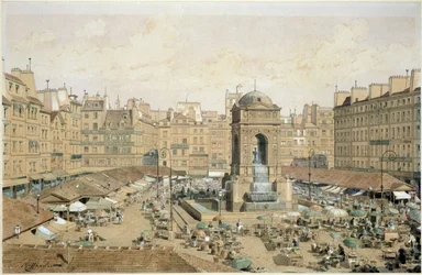 O Marche aux Innocents (caneta e tinta no papel)