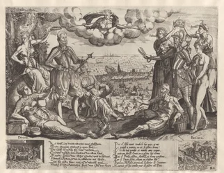 Comparação entre Orange e Alva, com a Furie espanhola no fundo, ca. 1577
