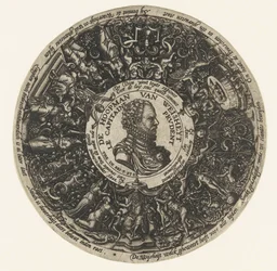 Medalhão com o busto do Capitão da Sabedoria, Theodor de Bry, ca. 1577 - ca. 1578