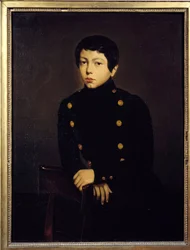Retrato de Ernest Chasseriau (1823-1870) aluno da Escola Naval de Brest, irmão do artista plástico Pintura de Theodore Chasseriau (1819-1856) 1836 Sol. 0,92x0,73 m