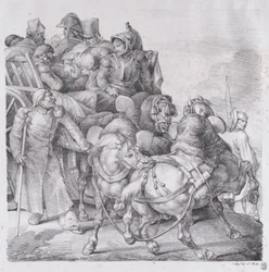 Carro carregado de soldados feridos, 1818.