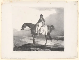 Cavalo inglês montado por um jóquei (English Horse Mounted by a Jockey)