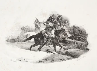 Cuirassiers carregando uma bateria de artilharia