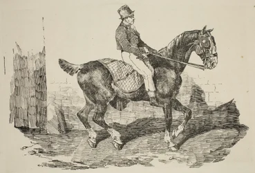 Géricault - Cavalo de carruagem montado por um palfreneiro, 1820