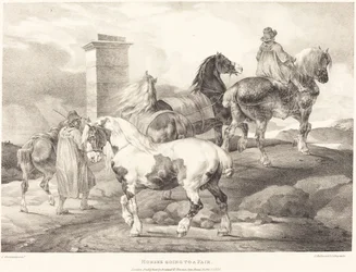 Cavalos indo para uma feira