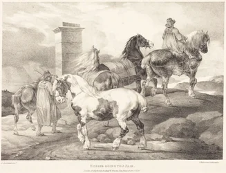 Cavalos a caminho de uma feira