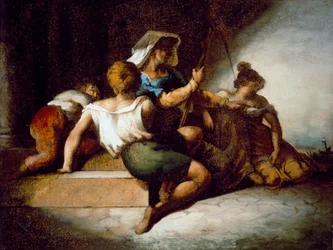 Família italiana (óleo sobre papel com suporte de lona)