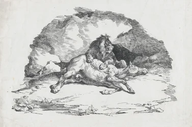 Leão Devorando um Cavalo, 1818.