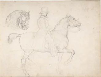 Homem a Cavalo e Estudo da Cabeça de um Cavalo