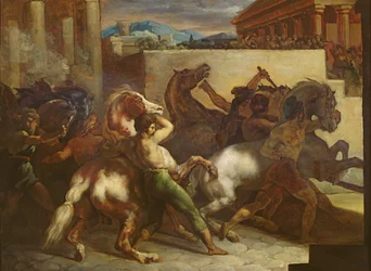 A corrida de cavalos selvagens em Roma, c. 1817