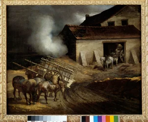 O forno de gesso Pintura por Theodore Gericault (1791-1824) Dim. 0,5x0,6 m.