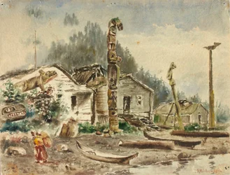 Vista de Wrangell, Alasca, em 1884