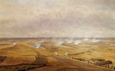 Coalition Wars: "The Battle of Valmy on 20/09/1792 which saw the victory of the French against the Prussians" Watercolour gouachee de Theodore Jung (1803-1865) 1792 Sun. 0,63x0,99 m