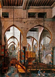 Interior de uma sinagoga em Argel