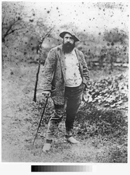 Claude Monet em seu jardim, 1880 (impressão de prata)