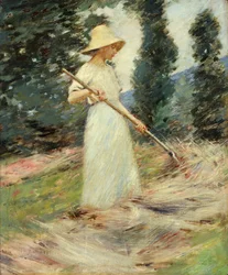 Rapariga a limpar o feno, c.1890 (óleo sobre tela)