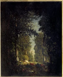 Uma avenida, a floresta de Isle Adam. Pintura por Theodore Rousseau (1812-1867)