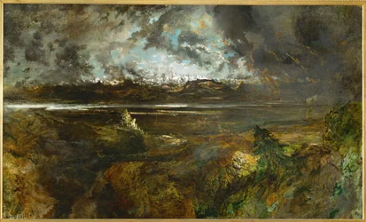 Mont Blanc visto de La Faucille, efeito de tempestade (pintura sobre tela)