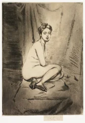 Figura de uma mulher agachada