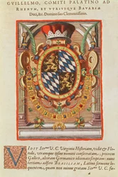 Brasão de armas, de &39;Americae Tertia Pars ..&39;, 1592 (gravura colorida)