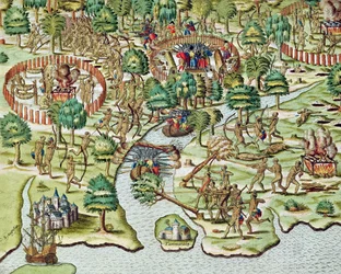 Métodos de Sieging e Attacking, de &39;Americae Tertia Pars ...&39;, 1592