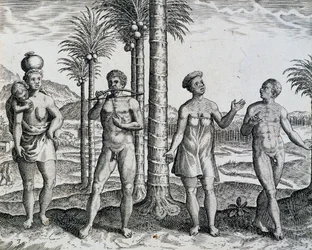 Etiópia nativa, da obra India Orientalis gravada por Theodor de Bry (1528-1598), África