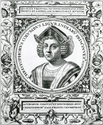 Retrato de Cristóvão Colombo (1451-1506), de "A História Narrativa e Crítica da América", editado por Justin Winsor, Londres, 1886