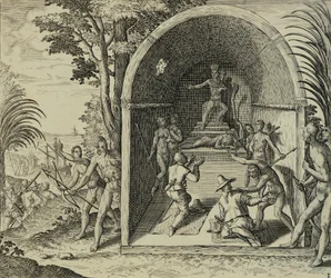 Navegadores Portugueses Chegados à Etiópia, Ilustração de Indiae Orientalis de Antonio Pigafetta, de Theodore de Bry