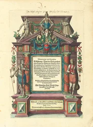 Página de rosto da primeira edição em alemão da primeira parte de "Grandes viagens: América", 1590