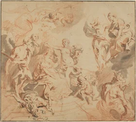 Antuérpia Abençoada com Abundância, c.1648 (giz vermelho sobre papel)