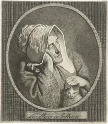 Mulher idosa com gato
La Mere de J. Steen (título sobre o objecto)