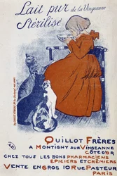 Cartaz publicitário para o leite puro do Vingeonne - por Steinlen