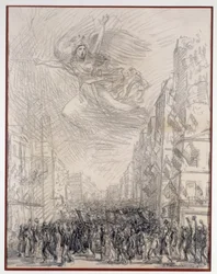 Victory ou Marseillaise Allegorie. Desenho de Theophile Alexandre Steinlen (1859-1923) 1915 Paris. B.N.